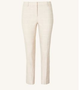 The Ankle Pant in Windowpane Linen Twill
